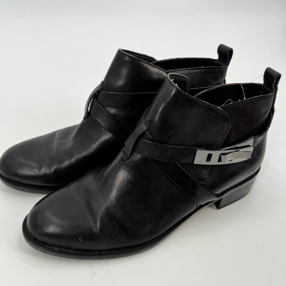 French Connection Yuri black leather boots shoes size 38.5/7.5 NWOT - Picture 2 of 15